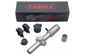 Прицел оптический T-Eagle ER 1.2-6X24 HK Silver 30 мм (сетка Mil-Dot, подсветка, кольца weaver)