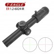 Прицел оптический T-Eagle ER 1.2-6X24IR HK black 30 мм (сетка Mil-Dot, подсветка, кольца weaver)